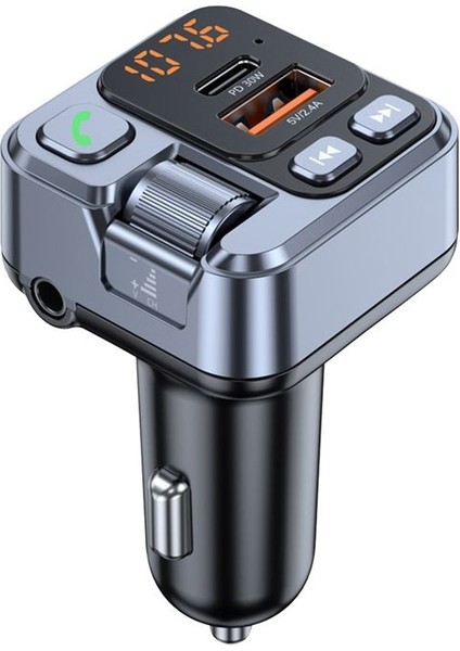 Araba Fm Verici Modualator Bluetooth Araba Mp3 Çalar Aux Audio Alıcı USB Tip C PD30W Araba Şarj Cihazı Handsfree (Yurt Dışından) fırsatları