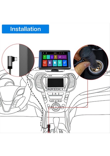 7inch Araba Kapasitif Dokunmatik Ekran Kablosuz Carplay ve Android Otomatik Otomobil Taşınabilir Multimedya Oyuncu Navigasyon Ekranı B (Yurt Dışından)