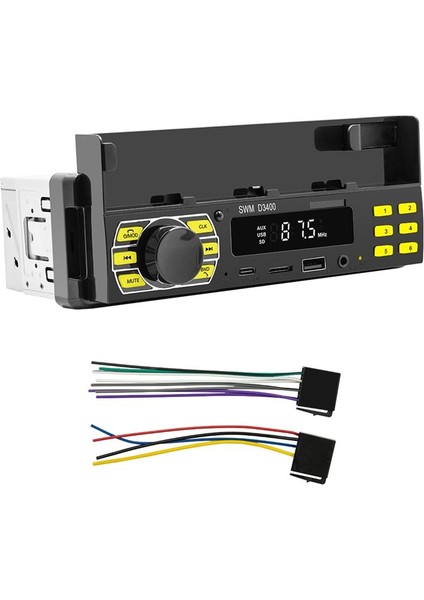 Araba Radyosu Bluetooth 1 Dın Mp3 Çalar Handsfree A2DP Tip C USB Tf Aux Telefon Tutucu Ses Sistemi Baş Birimi (Yurt Dışından) indirimleri