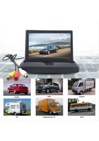 5 Inç Katlanabilir Arka Görünüm Monitörü Yedek Kamera Araba Monitörü Su Geçirmez Arka Görünüm Otomobil Kamera Park Sistemi Kiti (Yurt Dışından) indirimleri