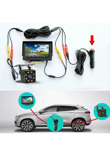 4 3inch Araba Arka Görünüm Yedek Kamera LCD Monitör Araç Van Gecesi Vizyonu Ters Video Park Sistemi (Yurt Dışından) indirimleri