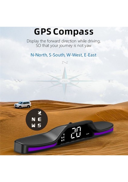G15 Hud Başlık Ekranı Gps Hızlı Alarm Sürüş Hızlı Araba Ekranı Evrensel (Yurt Dışından) fırsatları