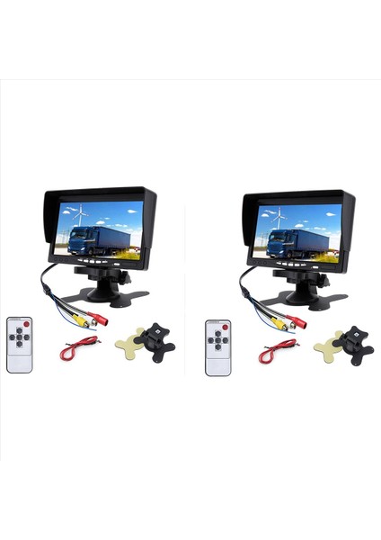 2x 12V-24V 7 Inç Tft LCD Renk Hd Monitör Araba Kamyonu Için Cctv Ters Arka Görünüm Yedek Kamera (Yurt Dışından)