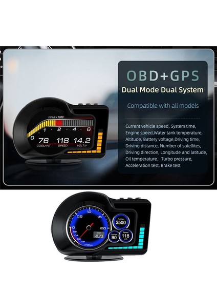 Obd2 Eobd Çok Fonksiyonlu LCD Ekran Obd+Gps Hud Otomatik Bilgisayar Araba Kafası Tüm Araba Için Gerçek Zamanlı Hız Türometresi Ekran (Yurt Dışından) fiyatları