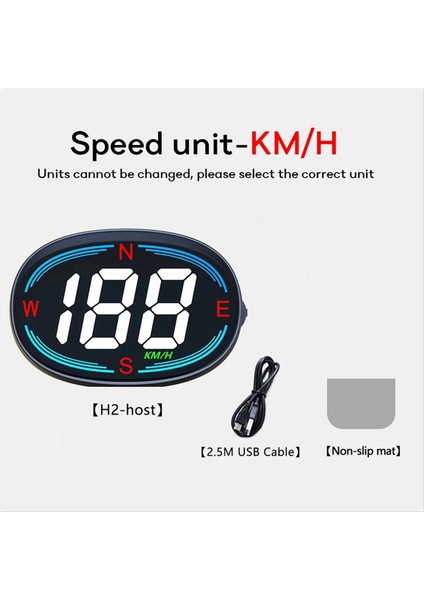 H2 Araba Dijital Hız Gösterimi Gps Hud Tüm Arabalar Için Ekran Kamyonları Motosiklet Km/h Hız Göstergesi Otomatik (Yurt Dışından) modelleri