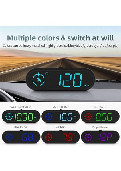 Dijital Araba Gps Hızölçer Araba Hud Head Up Section Mph Pusula Sürüş Yönü Yorgunluk Sürüş Hatırlatma (Yurt Dışından) fırsatları