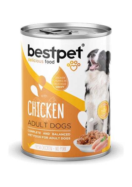 Mtxdpn Bestpet 400 gr x 12 Adet Yetişkin Köpekler Için, Taze Tavuk Parça Etli ve Soslu Yaş Mama fiyatları