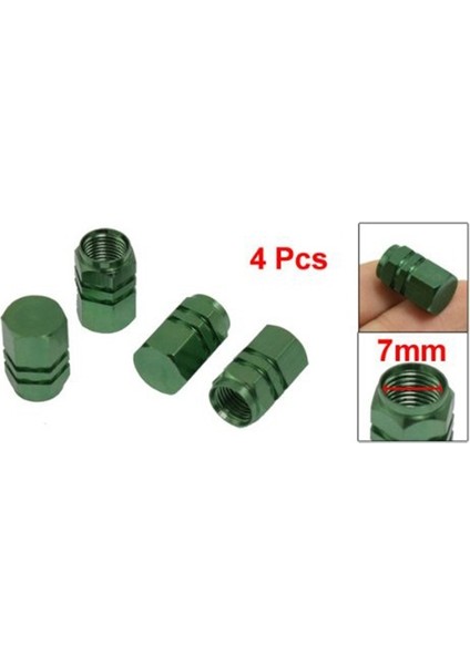 Araba Otomatik Altıgen Lastik Lastik Valf Sapları Kapaklar Kapak Yeşil 4 Pcs (Yurt Dışından)
