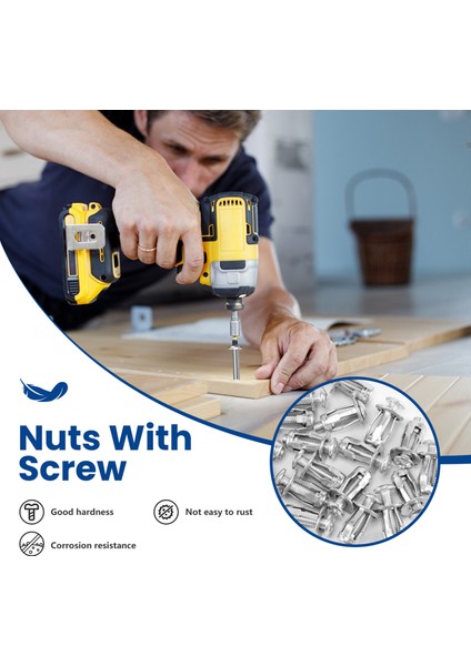 20 Pcs M6X25 Jack Fındık Araç Metal Vidalı Taç Pety Fındık Vidalı Içi Boş Duvar Demir Cilt (Yurt Dışından) indirimleri