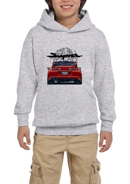 Toyota Supra 2jz Gri Çocuk Kapşonlu Sweatshirt