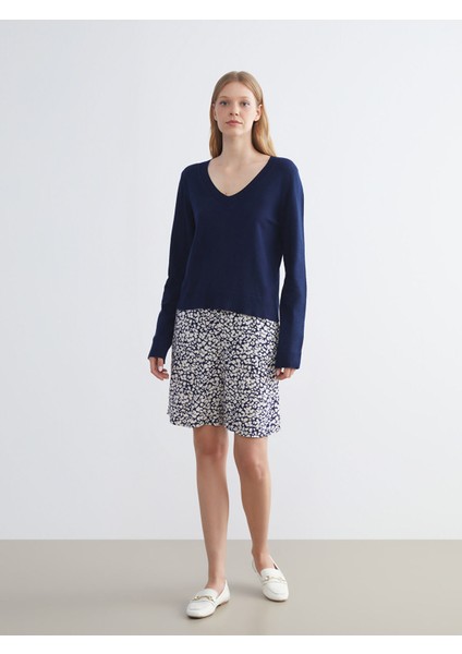 Yeni Sezon Beli Lastikli Desenli Kadın Şort