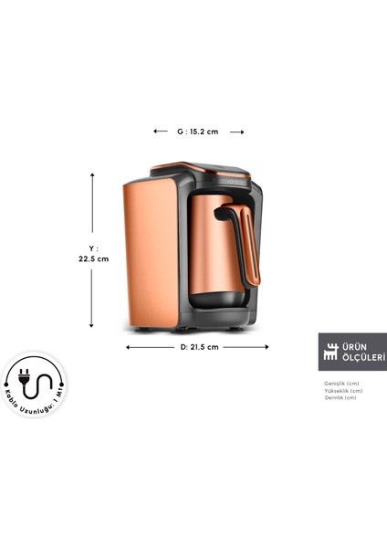 Hatır Neo Inox Çelik Cezveli Türk Kahve Makinesi 5 Fincan Kapasiteli Bronze fiyatları