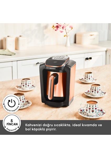 Hatır Neo Inox Çelik Cezveli Türk Kahve Makinesi 5 Fincan Kapasiteli Bronze modelleri