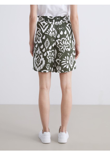 Yeni Sezon Beli Lastikli Desenli Kadın Şort fırsatları