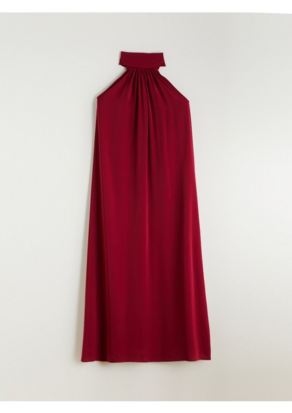 Yeni Sezon Halter Yaka Büzgülü Elbise