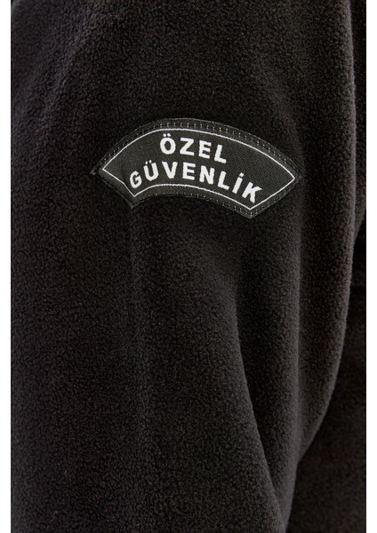 Erkek Özel Güvenlik Polar Ceket Tam Fermuarlı 3 Cepli Siyah fırsatları