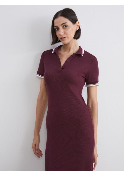 Yeni Sezon Polo Yaka Midi Elbise fiyatları