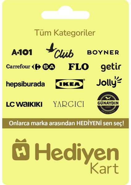 Hediyen Kart - Tüm Kategoriler - 5000 TL