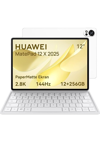 Yeni (2025) Matepad 12X 12.0" Papermatte Edition 12GB 256GB Beyaz + Klavye