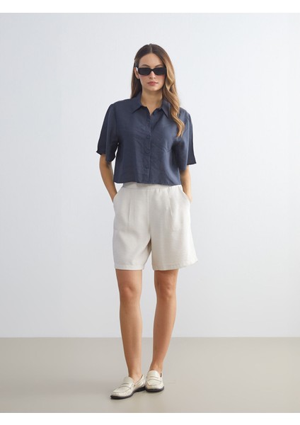 Yeni Sezon Beli Lastikli Kadın Pileli Şort