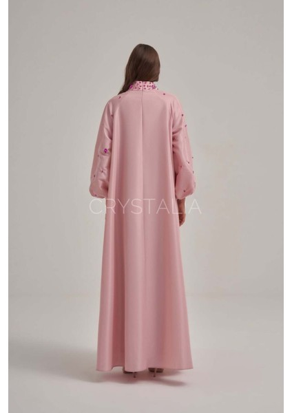 Tafta Özel Tasarım Taşlı Pembe Elbise fırsatları