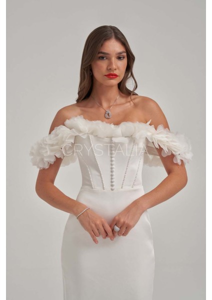 Omuz Çiçek Işlemeli Elbise fiyatları