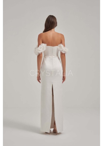 Omuz Çiçek Işlemeli Elbise modelleri