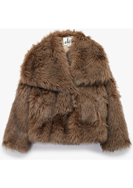 Suni Kürk Mont Oversize Geniş Yaka modelleri