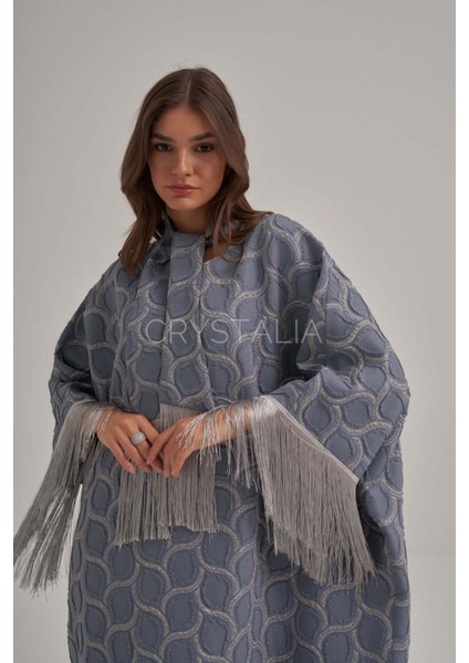 Desenli Kot Püskül Detaylı Elbise fiyatları