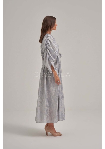 Desenli Püskül Detaylı Belden Bağlamalı Elbise fiyatları