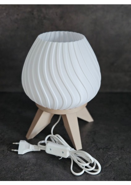 3D Baskı Dalga Desenli Masa Lambası – Üç Ayaklı Dekoratif Lamba modelleri