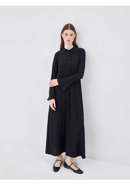 Yeni Sezon Gömlek Yaka Raşel Elbise
