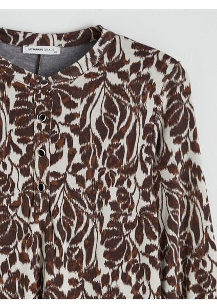 Yeni Sezon Bisiklet Yaka Desenli A Kesim Elbise fiyatları