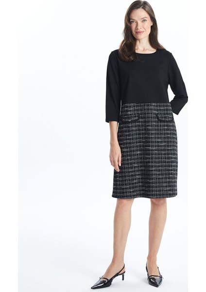 Yeni Sezon Bisiklet Yaka Ekose A Kesim Elbise