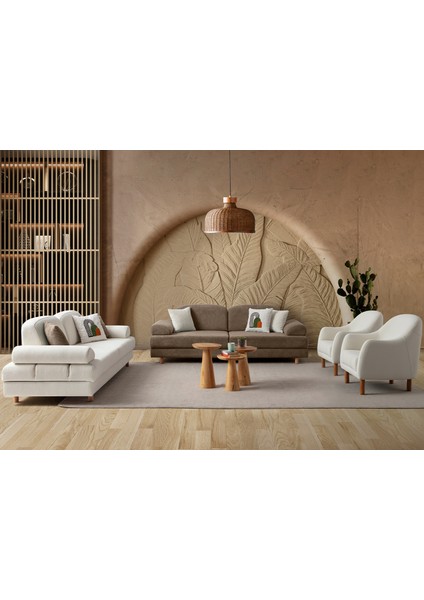 Aries Yataklı Sandıklı Koltuk Takımı 3+3+1+1 Kahverengi modelleri