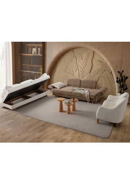 Aries Yataklı Sandıklı Koltuk Takımı 3+3+1+1 Kahverengi indirimleri