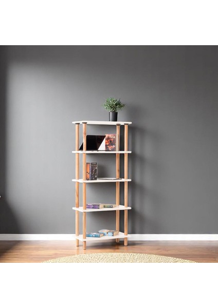 Pia 5 Raflı Kitaplık Çok Amaçlı Dolap