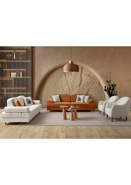 Aries Yataklı Sandıklı Koltuk Takımı 3+3+1+1 Turuncu fiyatları