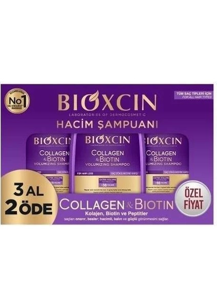 Collagen & Biotin Hacim Şampuan 3 Al 2 Öde 3 x 300 ml