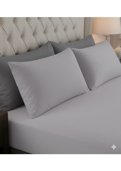 Çift Kişilik Lastikli Çarşaf Seti- Gri indirimleri