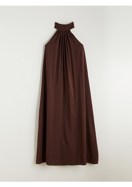 Yeni Sezon Halter Yaka Büzgülü Elbise