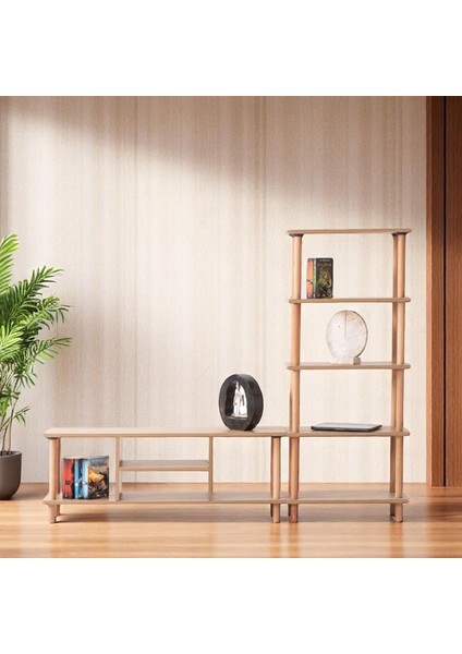 Pia Kitaplıklı Tv Sehpası Ceviz fırsatları