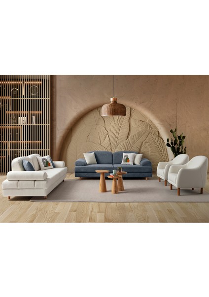 Aries Yataklı Sandıklı Koltuk Takımı 3+3+1+1 Mavi fiyatları