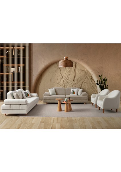 Aries Yataklı Sandıklı Koltuk Takımı 3+3+1+1 Sütlü Kahve modelleri