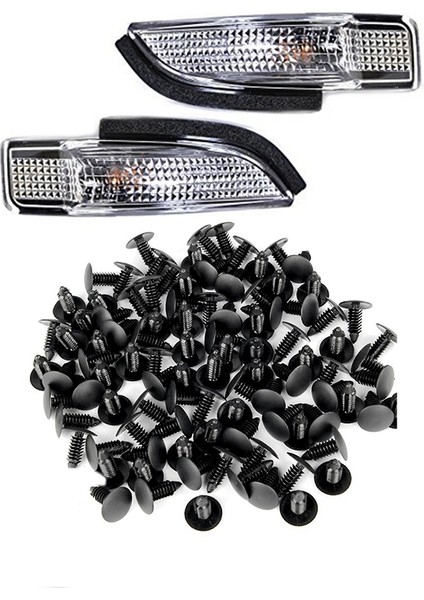 100X Plastik Tampon Bağlantı Elemanı Perçin Klipsleri ve Toyota Için 2x Yan Ayna Işığı Camry Avalon Corolla Prius C 81730-02140 (Yurt Dışından) fiyatları