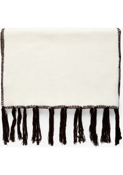 Püsküllü Dikiş Detaylı Triko Uzun Atkı fiyatları