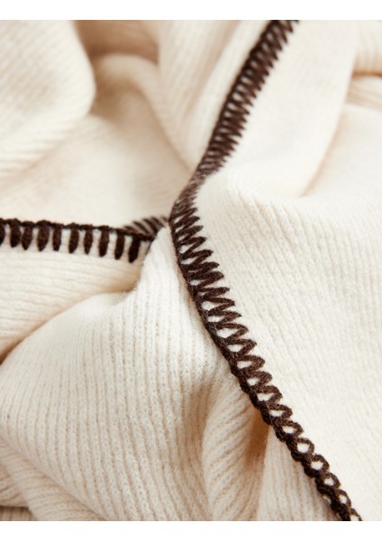 Püsküllü Dikiş Detaylı Triko Uzun Atkı modelleri