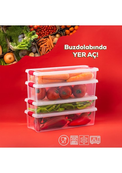 8li Kilitli Kapaklı Yiyecek Erzak Saklama Kabı Seti - Buzdolabı Düzenleyici Organizeri modelleri