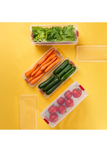 8li Kilitli Kapaklı Yiyecek Erzak Saklama Kabı Seti - Buzdolabı Düzenleyici Organizeri indirimleri