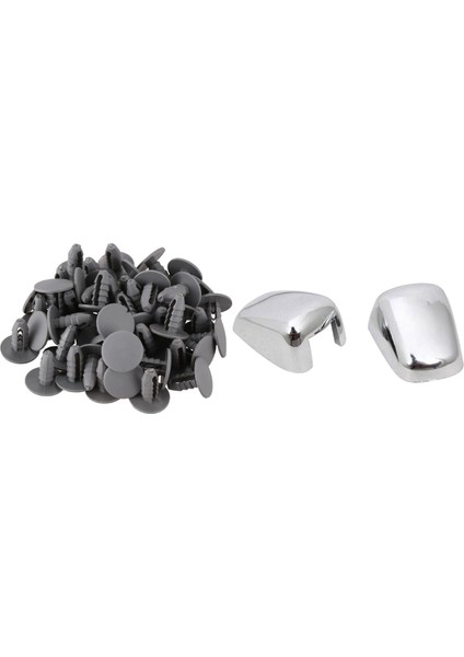 50PCS 8mm Delik Gri Plastik Perçin Kapısı Itme Klipsinde ve 2pcs Ön Ön Cam Yıkayıcı Silecek Sprey Nozul Dekoratif Kapak (Yurt Dışından)